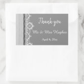 ロマンチックなグレーの結婚レース感謝していグレイズ 長方形シール (バッグ)