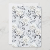 ロマンチックなグレーシルバーホワイトローズ結婚フローラ 招待状 (裏面)