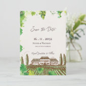 ロマンチックなグレープビーインワインカントリー結婚ヴィンヤード セーブザデート (スタンド正面)