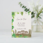 ロマンチックなグレープビーインワインカントリー結婚ヴィンヤード 案内ポストカード (スタンド正面)