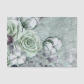 ロマンチックなグレー/グリーンデコページティッシュペーパー 薄葉紙 (正面)