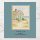 ロマンチックなケープコッド沿岸目的地の結婚式 ワインラベル (シングルラベル)