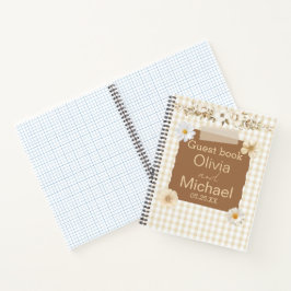 ロマンチックなゲストブックと繊細なスタンプ&バラDec ノートブック