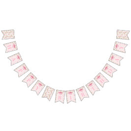 ロマンチックなコケットバラとピンクボウズ誕生日 バンティングフラッグ