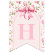 ロマンチックなコケットバラとピンクボウズ誕生日 バンティングフラッグ (第2の旗)