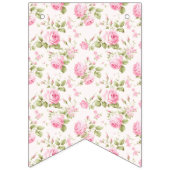 ロマンチックなコケットバラとピンクボウズ誕生日 バンティングフラッグ (第1の旗)