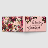 ロマンチックなコスモス ピンクのヴェール ゲストブック (全面)