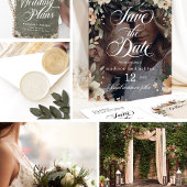 ロマンチックなコテージコアフローラ写真の保存日付 案内ポストカード