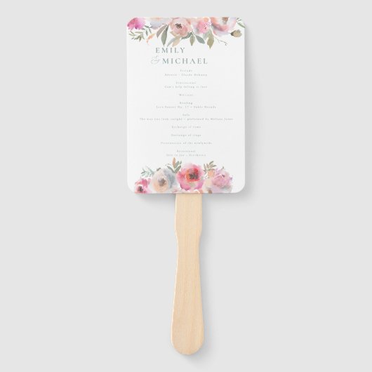 ロマンチックなコテージフラワーズ赤面ブルーセージ番組 ハンドファン (正面)