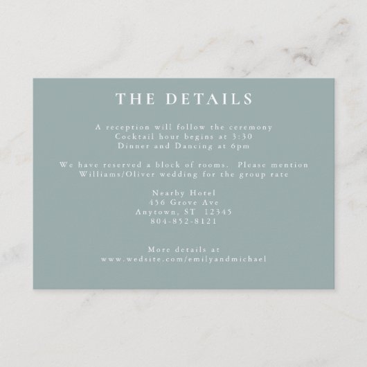 ロマンチックなコテージフラワーズ赤面ブルーセージ エンクロージャーカード (正面)