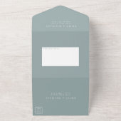 ロマンチックなコテージフラワーズ赤面ブルーセージ オールインワン招待状 (外側)