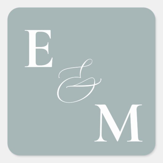 ロマンチックなコテージフラワーズ赤面ブルーセージ スクエアシール (正面)