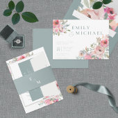 ロマンチックなコテージ花赤面ブルーセージの発明 招待状