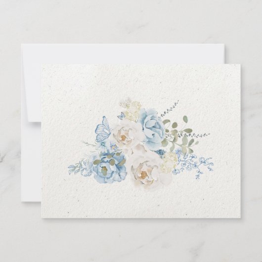 ロマンチックなコトワーズウィンター花模様ー結婚エクステンデッド 出欠カード (裏面)