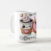 ロマンチックなコーヒーとドーナツのマグカップ コーヒーマグカップ (正面左)