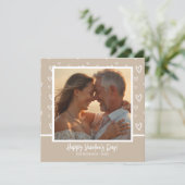 ロマンチックなコーヒーと白いハートと写真/メッセージ シーズンカード (スタンド正面)