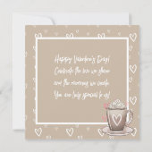 ロマンチックなコーヒーと白いハートと写真/メッセージ シーズンカード (裏面)