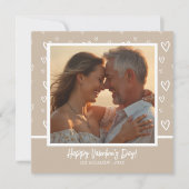 ロマンチックなコーヒーと白いハートと写真/メッセージ シーズンカード (正面)