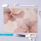 ロマンチックなコーラルピンクのゴールドフラワーブライダルシャワー 薄葉紙 (クラフト)