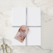 ロマンチックなコーラルピンクゴールドフラワーブライダルシャワー ギフトタグ (より糸付き)