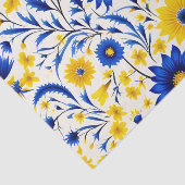 ロマンチックなコーンフラワーブルーとイエローフローラ 薄葉紙 (詳細)