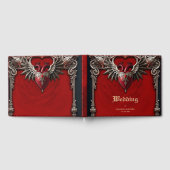 ロマンチックなゴシックのアイコン：ハート、バラ、スカル。 ゲストブック (全面)