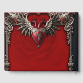 ロマンチックなゴシックのアイコン：ハート、バラ、スカル。 ゲストブック (裏面)