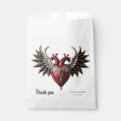 ロマンチックなゴシックのアイコン：ハート、バラ、スカル。 フェイバーバッグ (正面)