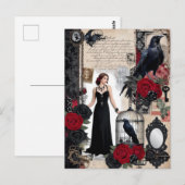 ロマンチックなゴシックエレガントヴィンテージ ポストカード (正面/裏面)