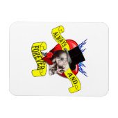 ロマンチックなゴシックスカルと愛ハート マグネット (横)