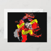 ロマンチックなゴシックスカルバレンタインハート シーズンポストカード (正面/裏面)