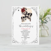 ロマンチックなゴシックスカル結婚式招待状 招待状 (スタンド正面)