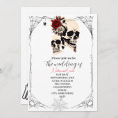 ロマンチックなゴシックスカル結婚式招待状 招待状 (正面/裏面)