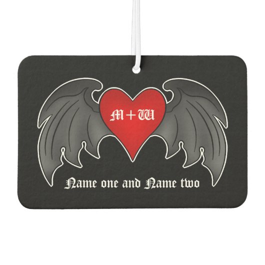 ロマンチックなゴシックハート |バレンタイン+日 カーエアーフレッシュナー (正面)