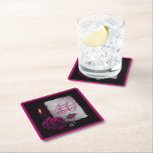 ロマンチックなゴシックバラ&キャンドル誕生日 スクエアペーパーコースター (インサイチュ)