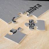 ロマンチックなゴシック中世赤いハート パーソナライズされた ジグソーパズル (側面)