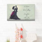 ロマンチックなゴシック愛好家エレガントな結婚式へようこそ 横断幕 (インサイチュ)