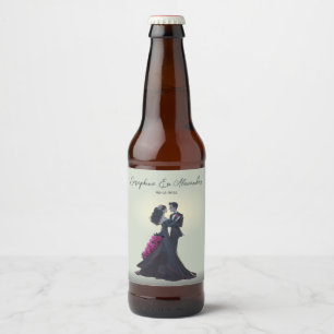 ロマンチックなゴシック愛好家エレガントな結婚式 ビールラベル