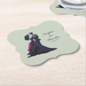 ロマンチックなゴシック愛好家エレガントな結婚式 ペーパーコースター (アングル)