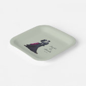 ロマンチックなゴシック愛好家エレガントな結婚式 ペーパープレート (傾斜あり)