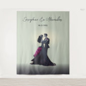 ロマンチックなゴシック愛好家エレガントな結婚背景 タペストリー (正面)