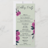 ロマンチックなゴシック愛好家ミニマル結婚式 プログラム (裏面)