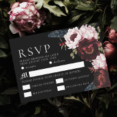 ロマンチックなゴシック様式の水の色のraven結婚式RSVP エンクロージャーカード