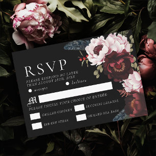 ロマンチックなゴシック様式の水の色のraven結婚式RSVP エンクロージャーカード