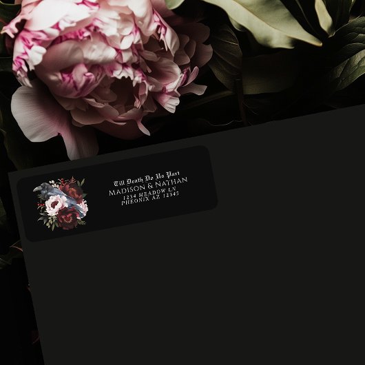 ロマンチックなゴシック様式の水の色レイベン結婚のリターン ラベル