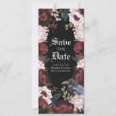 ロマンチックなゴシック様式の水彩彫刻の日付を保存 招待状 (正面)