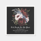 ロマンチックなゴシック様式の水彩彫刻フローラ結婚ズ スタンダードカクテルナプキン (正面)