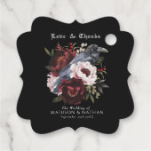 ロマンチックなゴシック様式の水彩彫刻フローラ結婚ズ フェイバータグ (裏面)