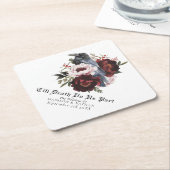 ロマンチックなゴシック様式の水彩彫刻フローラ結婚ズ ペーパーコースター (アングル)