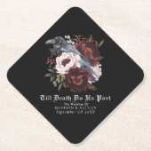 ロマンチックなゴシック様式の水彩彫刻フローラ結婚ズ ペーパーコースター (正面)